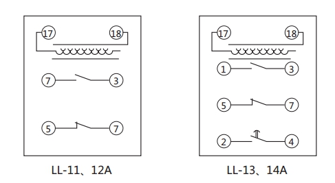 LL-10A繼電器內(nèi)部接線