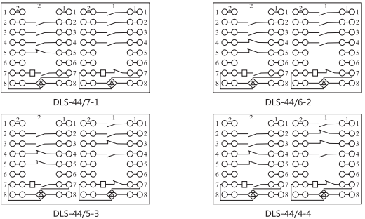 DLS-44/8雙位置繼電器內(nèi)部連接線圖片3