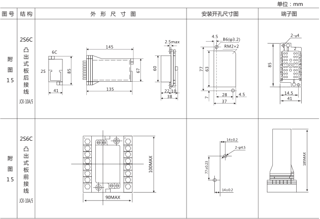 DZ-639/220大容量中間繼電器外形及安裝尺寸圖片