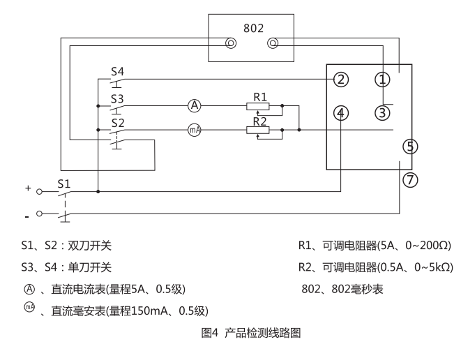 JC-17沖擊繼電器調(diào)試檢驗線路圖