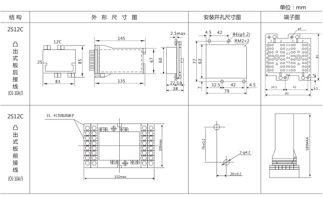 DZ-651中間繼電器外形及安裝尺寸圖片