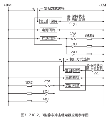 ZJC-2靜態(tài)沖擊繼電器內(nèi)部接線及外引接線圖(正視圖)2