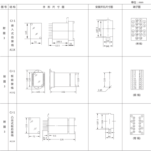 SS-61時間繼電器外形及開孔尺寸圖片